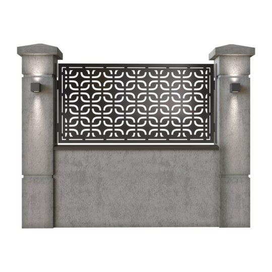 Panou de gard mic din tabla decupata (traforata) CNC cu plasma, model Classic, SM CLS02, 1940 x 990 mm, Negru