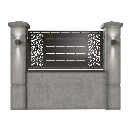 Panou de gard mic din tabla decupata (traforata) CNC cu plasma, model Decor, SM DCR02, 1940 x 990 mm, Negru