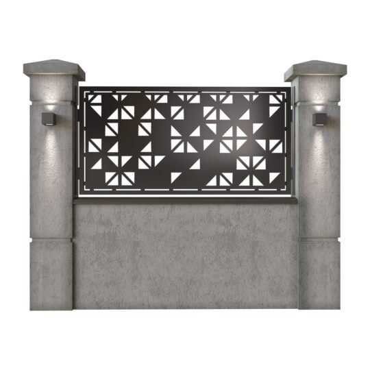 Panou de gard mic din tabla decupata (traforata) CNC cu plasma, model Galaxy, SM GLX02, 1940 x 990 mm, Negru