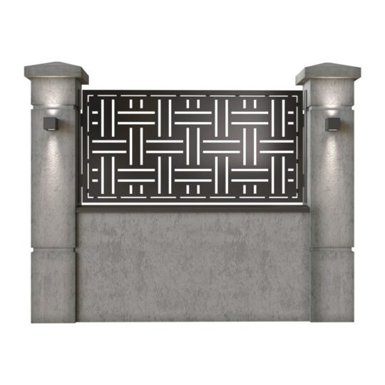 Panou de gard mic din tabla decupata (traforata) CNC cu plasma, model Mykonos, SM MKN02, 1940 x 990 mm, Negru