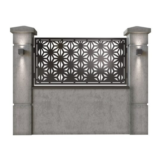 Panou de gard mic din tabla decupata (traforata) CNC cu plasma, model Premium, SM PRE02, 1940 x 990 mm, Negru