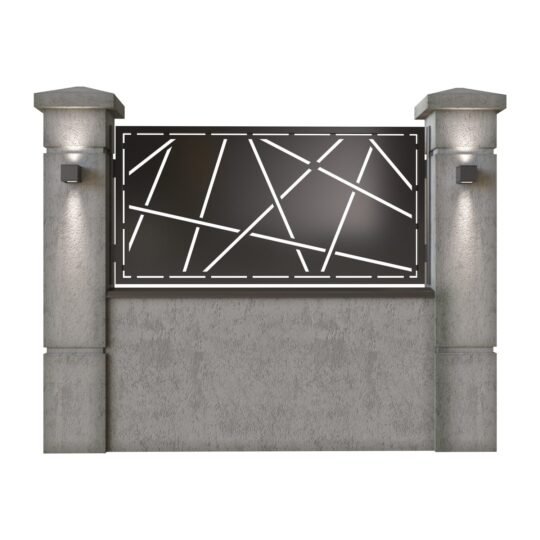 Panou de gard mic din tabla decupata (traforata) CNC cu plasma, model Verona, SM VRN02, 1940 x 990 mm, Negru