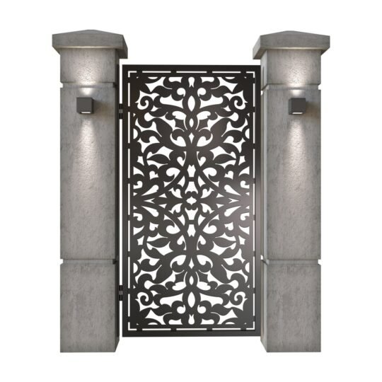 Poarta pietonala din tabla decupata (traforata CNC) cu plasma, model Antalya, SM ANT01, 990 x 1940 mm, Negru