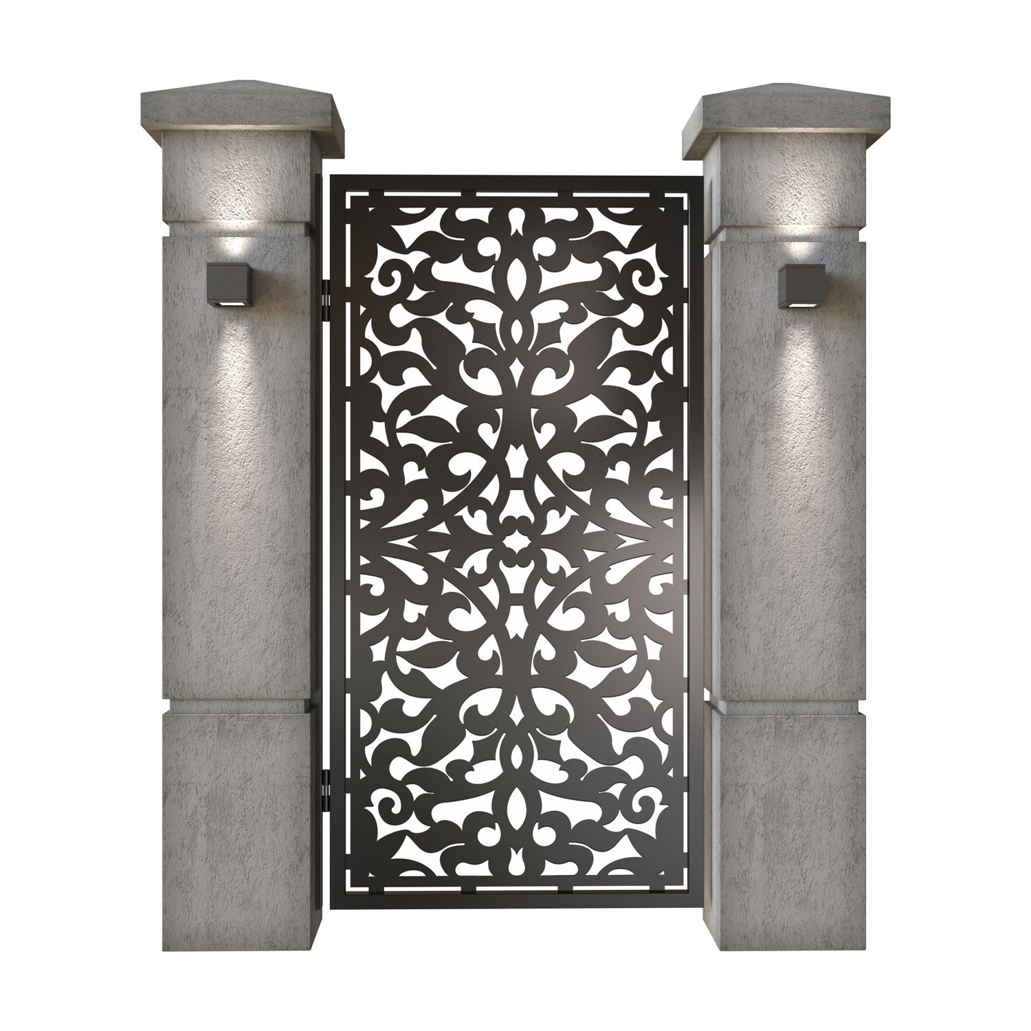 Poarta pietonala din tabla decupata (traforata CNC) cu plasma, model Antalya, SM ANT01, 990 x 1940 mm, Negru