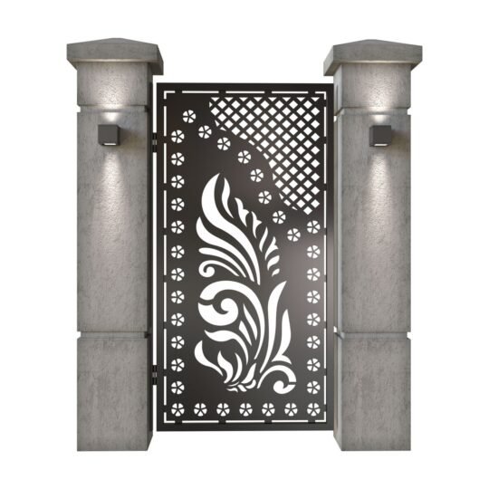 Poarta pietonala din tabla decupata (traforata CNC) cu plasma, model Balkan, SM BLK01, 990 x 1940 mm, Negru