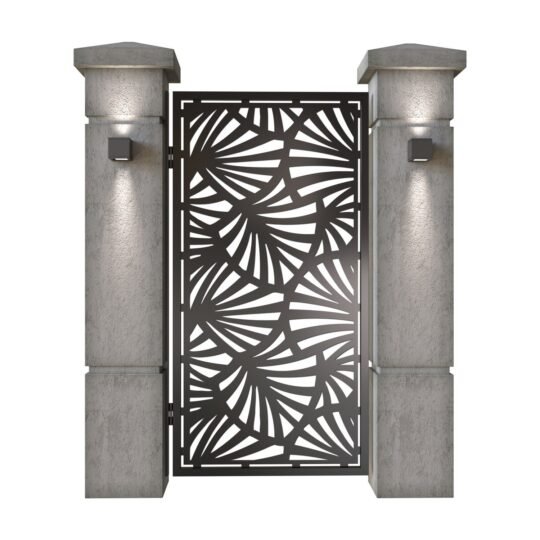 Poarta pietonala din tabla decupata (traforata CNC) cu plasma, model Beijing, SM BEI01, 990 x 1940 mm, Negru