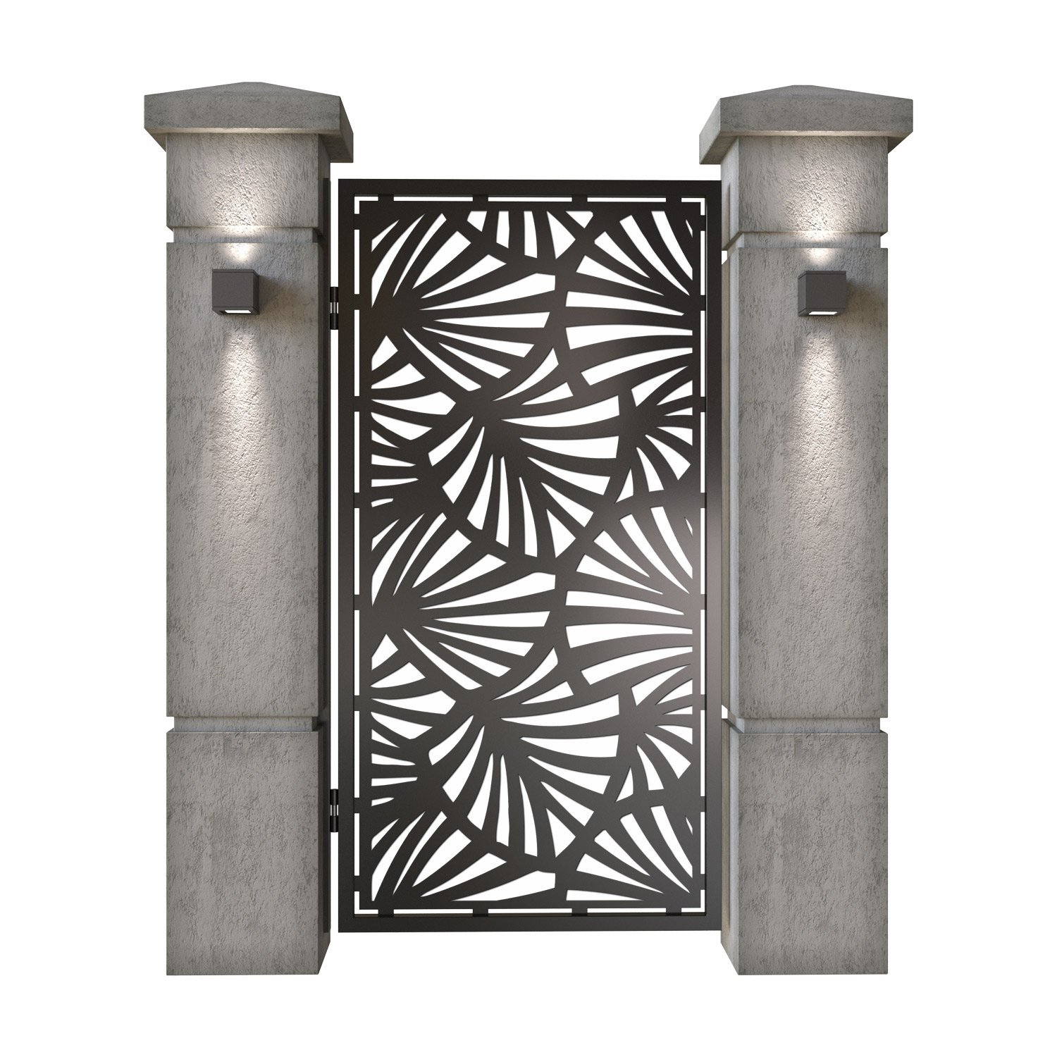 Poarta pietonala din tabla decupata (traforata CNC) cu plasma, model Beijing, SM BEI01, 990 x 1940 mm, Negru