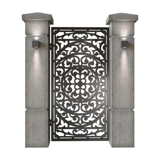 Poarta pietonala din tabla decupata (traforata CNC) cu plasma, model Eden, SM EDN01, 990 x 1940 mm, Negru