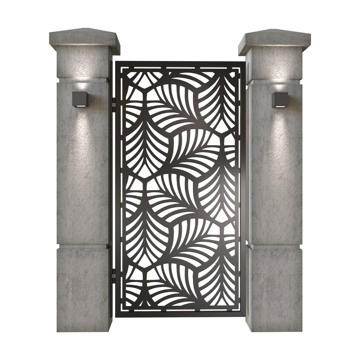 Poarta pietonala din tabla decupata (traforata CNC) cu plasma, model Frida, SM FRD01, 990 x 1940 mm, Negru