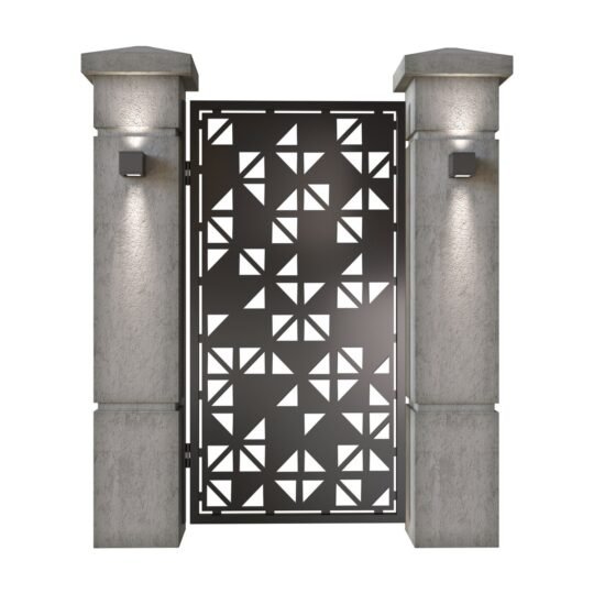 Poarta pietonala din tabla decupata (traforata CNC) cu plasma, model Galaxy, SM GLX01, 990 x 1940 mm, Negru