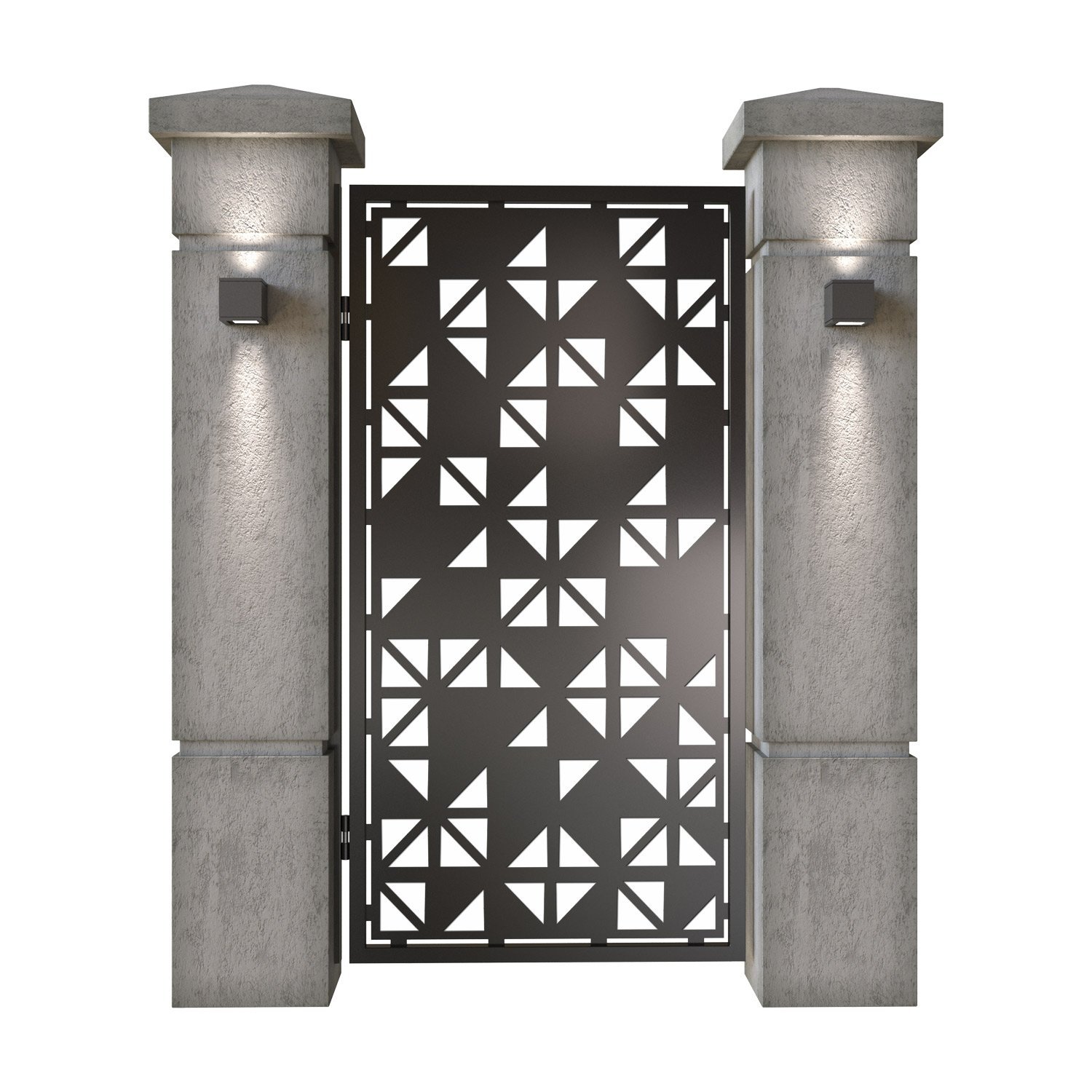 Poarta pietonala din tabla decupata (traforata CNC) cu plasma, model Galaxy, SM GLX01, 990 x 1940 mm, Negru