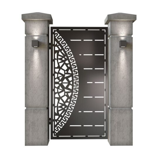 Poarta pietonala din tabla decupata (traforata CNC) cu plasma, model Milano, SM MNL01, 990 x 1940 mm, Negru