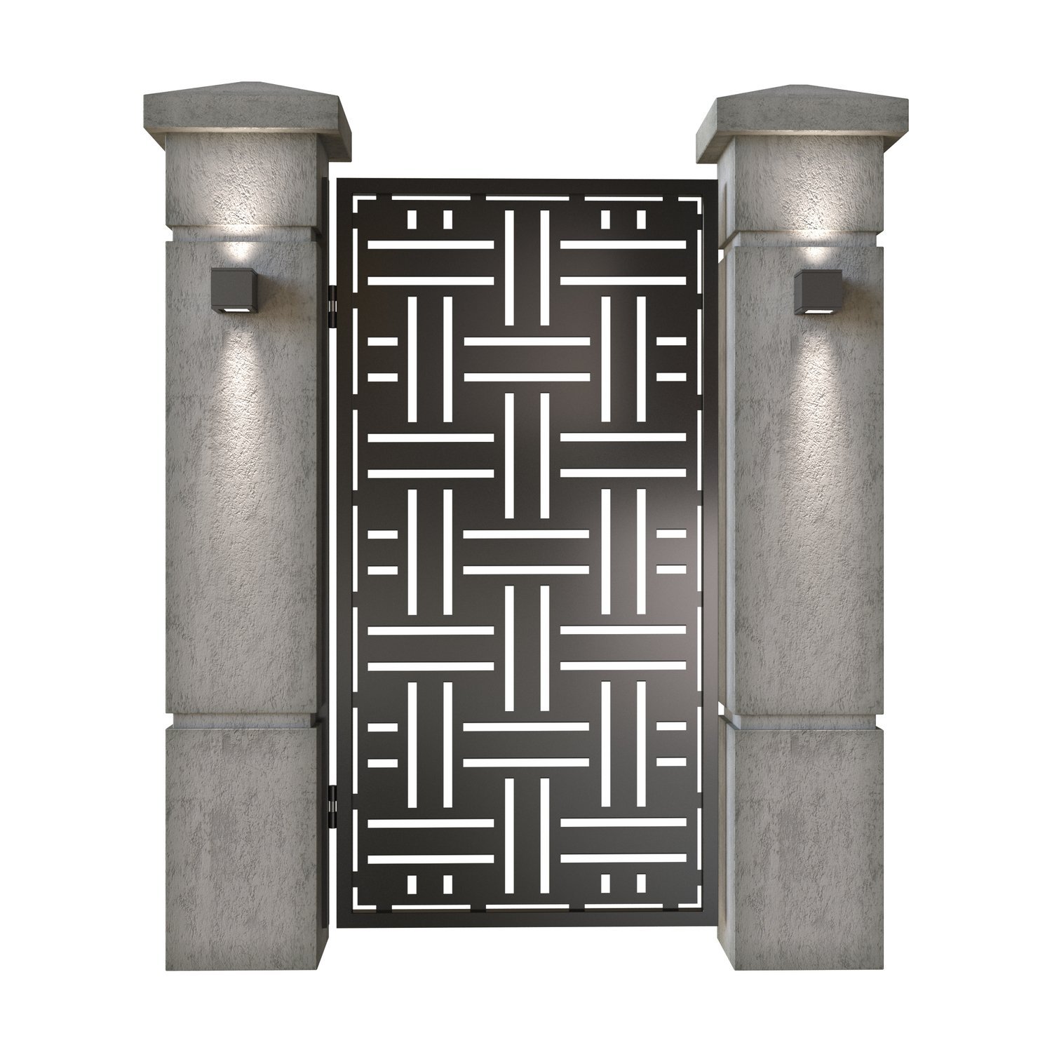 Poarta pietonala din tabla decupata (traforata CNC) cu plasma, model Mykonos, SM MKN01, 990 x 1940 mm, Negru