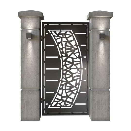 Poarta pietonala din tabla decupata (traforata CNC) cu plasma, model Neo, SM NEO01, 990 x 1940 mm, Negru