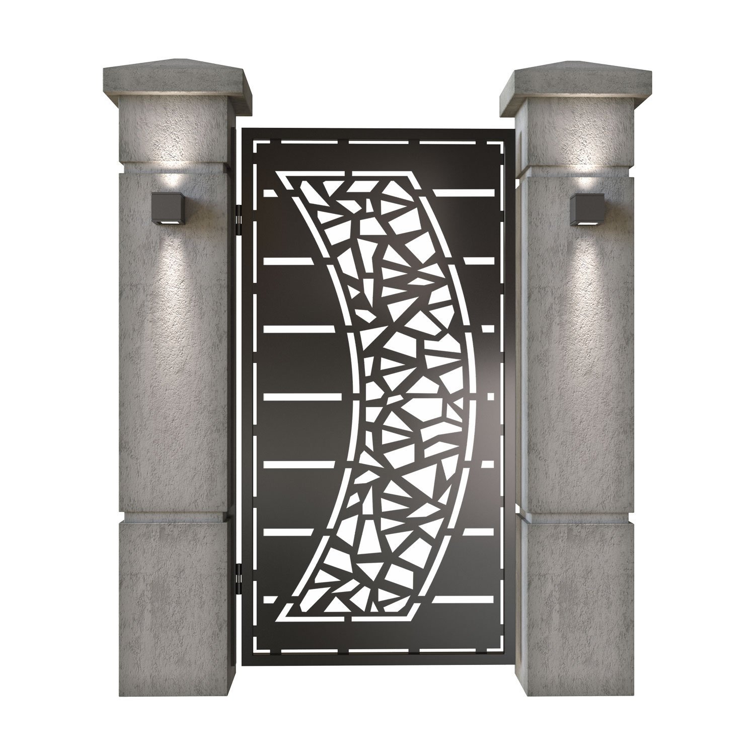 Poarta pietonala din tabla decupata (traforata CNC) cu plasma, model Neo, SM NEO01, 990 x 1940 mm, Negru