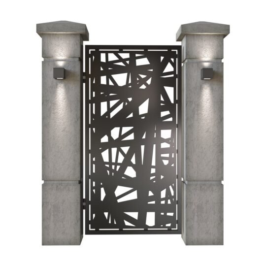 Poarta pietonala din tabla decupata (traforata CNC) cu plasma, model Net, SM NET01, 990 x 1940 mm, Negru