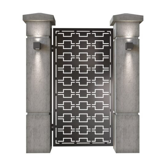 Poarta pietonala din tabla decupata (traforata CNC) cu plasma, model Nova, SM NOVA01, 990 x 1940 mm, Negru