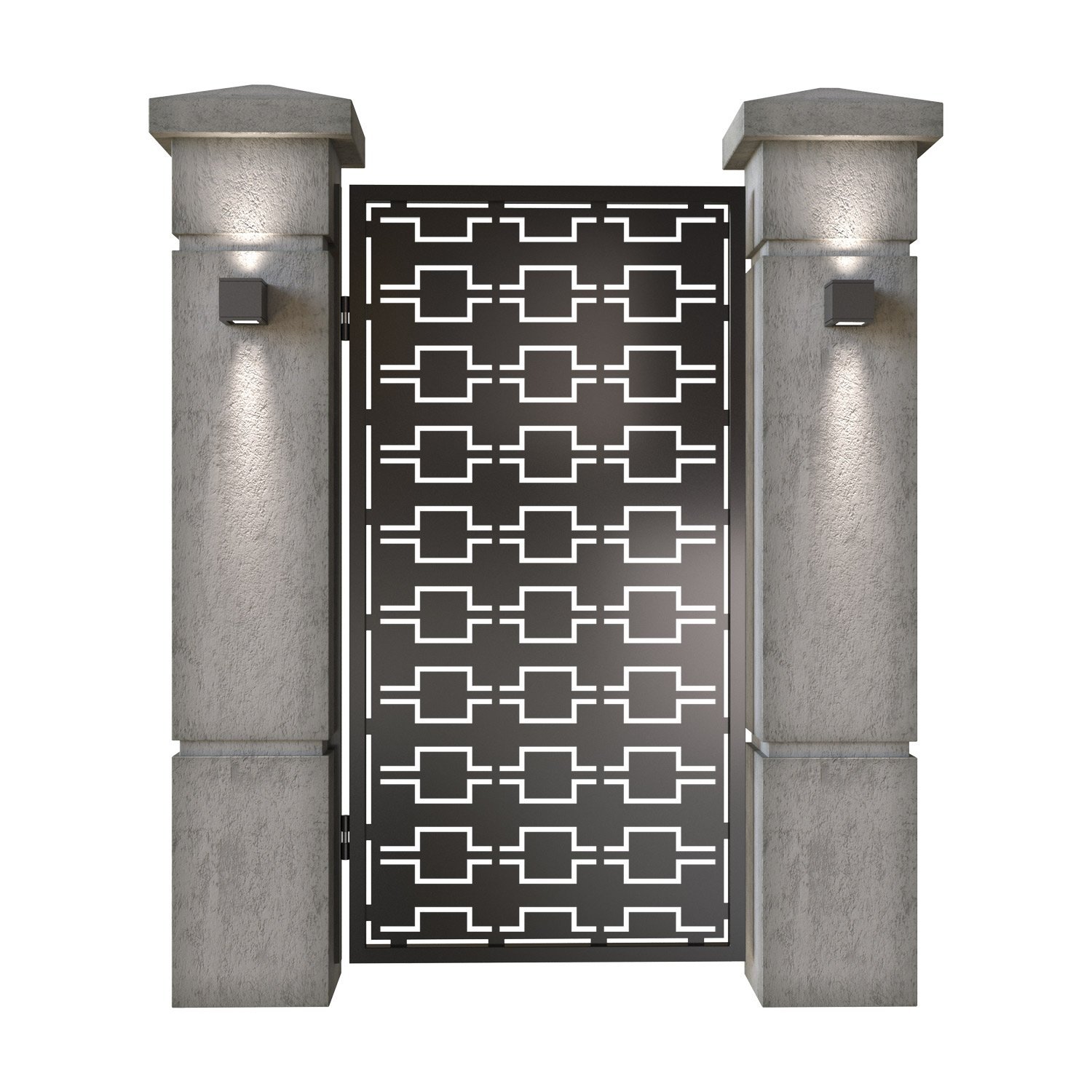 Poarta pietonala din tabla decupata (traforata CNC) cu plasma, model Nova, SM NOVA01, 990 x 1940 mm, Negru