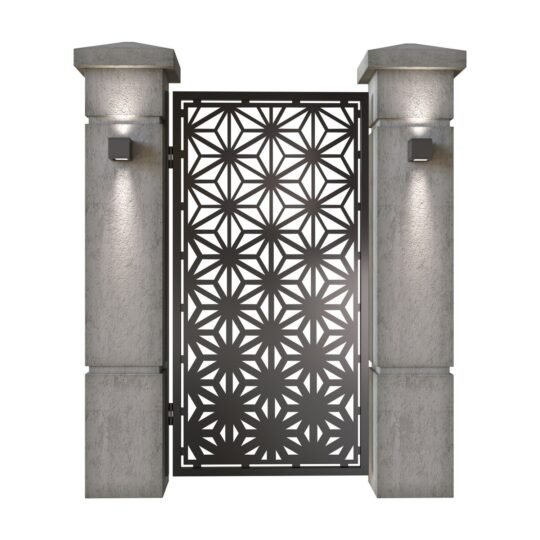 Poarta pietonala din tabla decupata (traforata CNC) cu plasma, model Premium, SM PRE01, 990 x 1940 mm, Negru