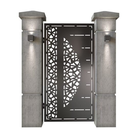 Poarta pietonala din tabla decupata (traforata CNC) cu plasma, model Primo, SM PRM01, 990 x 1940 mm, Negru