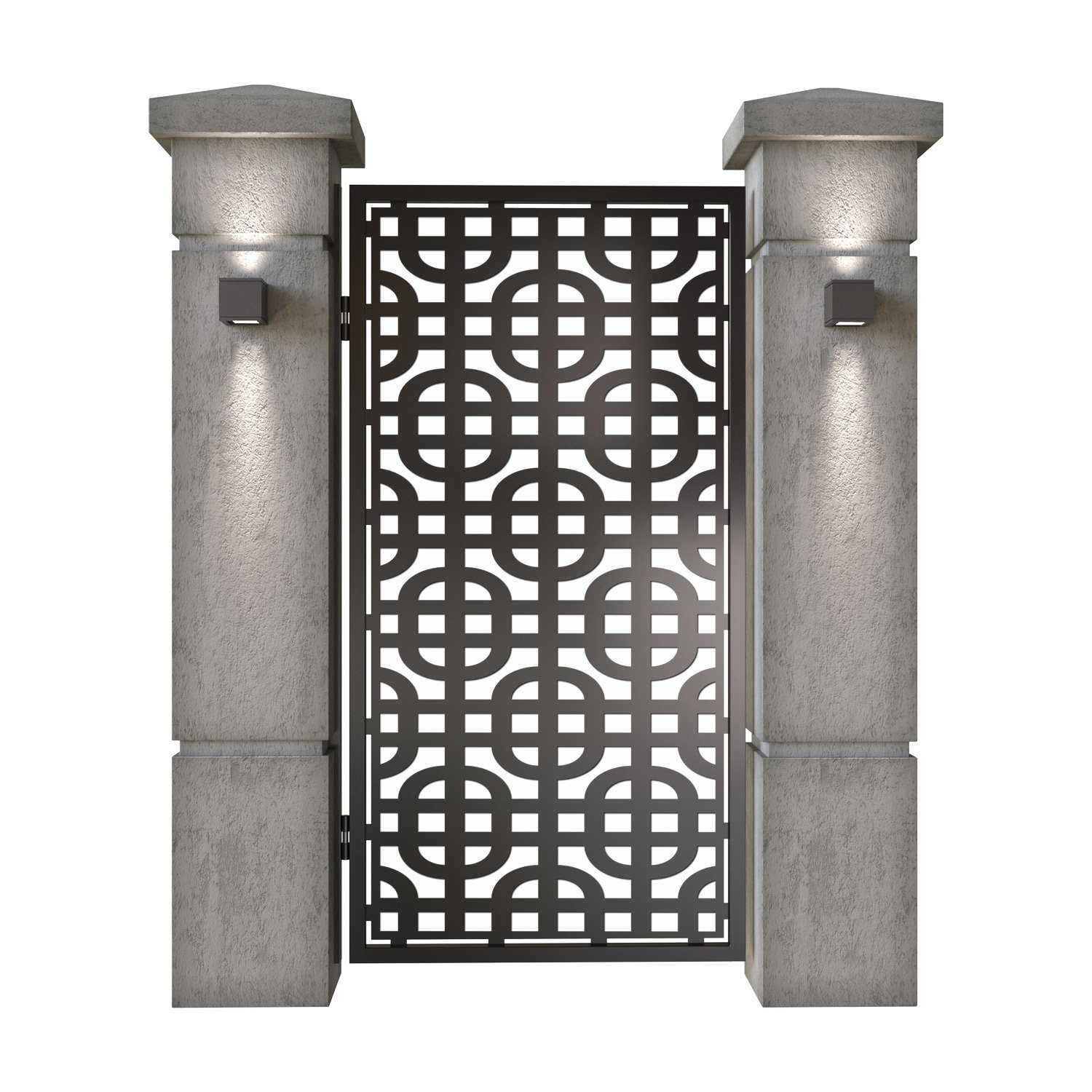 Poarta pietonala din tabla decupata (traforata CNC) cu plasma, model Toronto, SM TRT01, 990 x 1940 mm, Negru