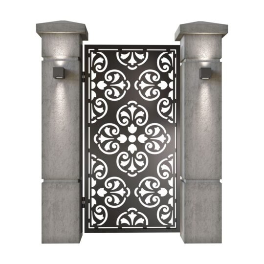 Poarta pietonala din tabla decupata (traforata CNC) cu plasma, model Vega, SM VEGA01, 990 x 1940 mm, Negru