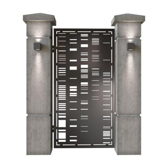 Poarta pietonala din tabla decupata (traforata CNC) cu plasma, model Vertical, SM VRT01, 990 x 1940 mm, Negru