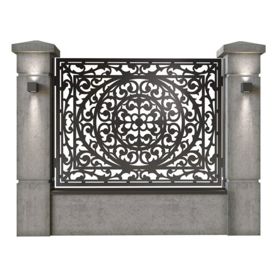 Panou de gard mare din tabla decupata (traforata) CNC cu plasma, model Eden, SM EDN03, 1940 x 1500 mm, Negru