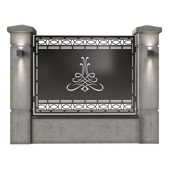 Panou de gard mare din tabla decupata (traforata) CNC cu plasma, model Lima, SM LMA03, 1940 x 1500 mm, Negru
