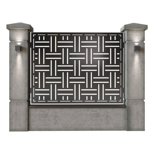 Panou de gard mare din tabla decupata (traforata) CNC cu plasma, model Mykonos, SM MKN03, 1940 x 1500 mm, Negru