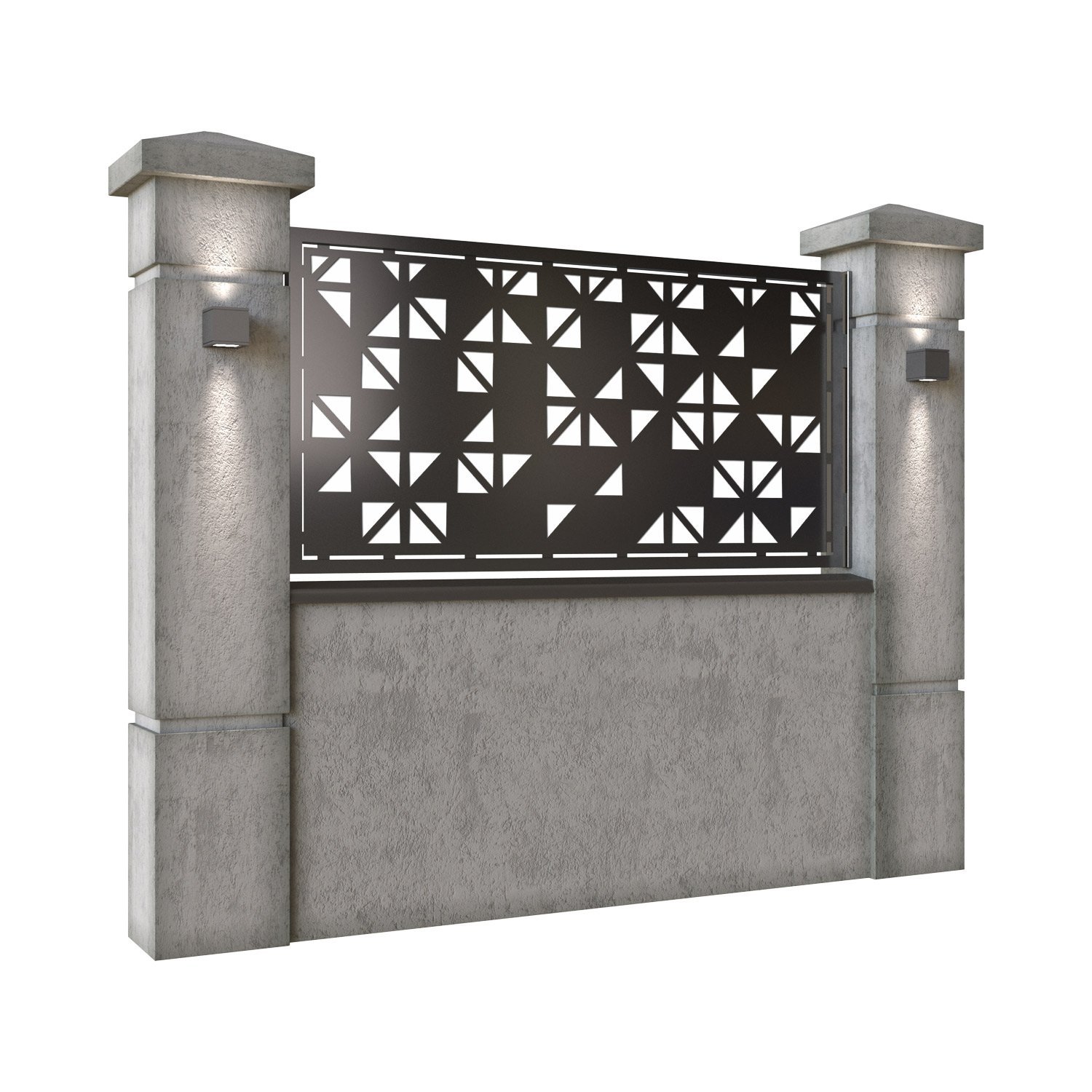 Panou de gard mic din tabla decupata (traforata) CNC cu plasma, model Galaxy, SM GLX02, 1940 x 990 mm, Negru - imagine 2