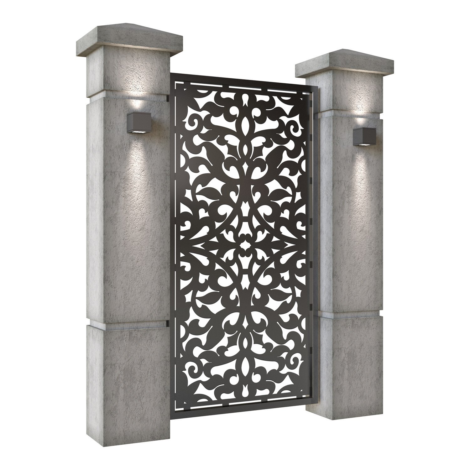 Poarta pietonala din tabla decupata (traforata CNC) cu plasma, model Antalya, SM ANT01, 990 x 1940 mm, Negru - imagine 2