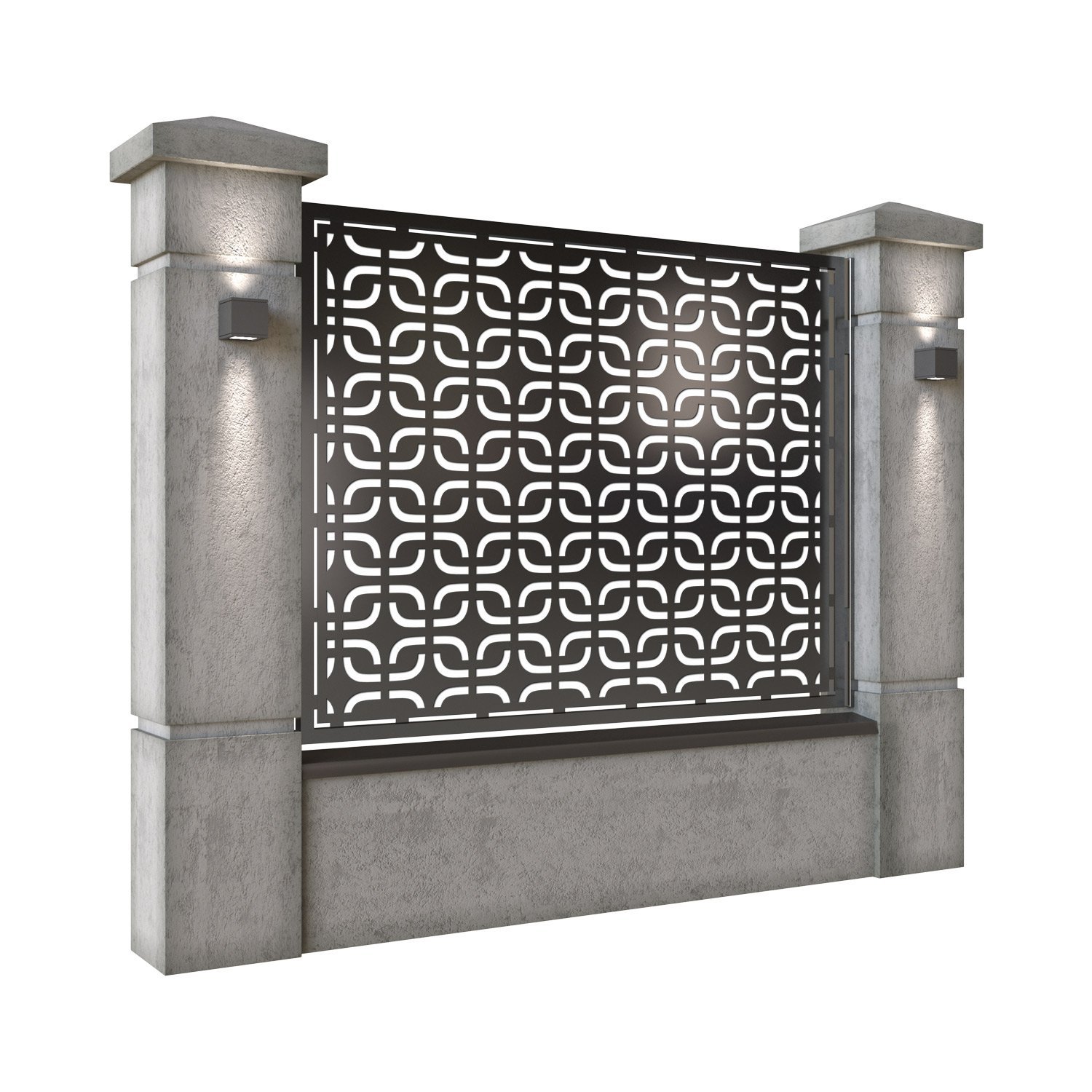 Panou de gard mare din tabla decupata (traforata) CNC cu plasma, model Classic, SM CLS03, 1940 x 1500 mm, Negru - imagine 2