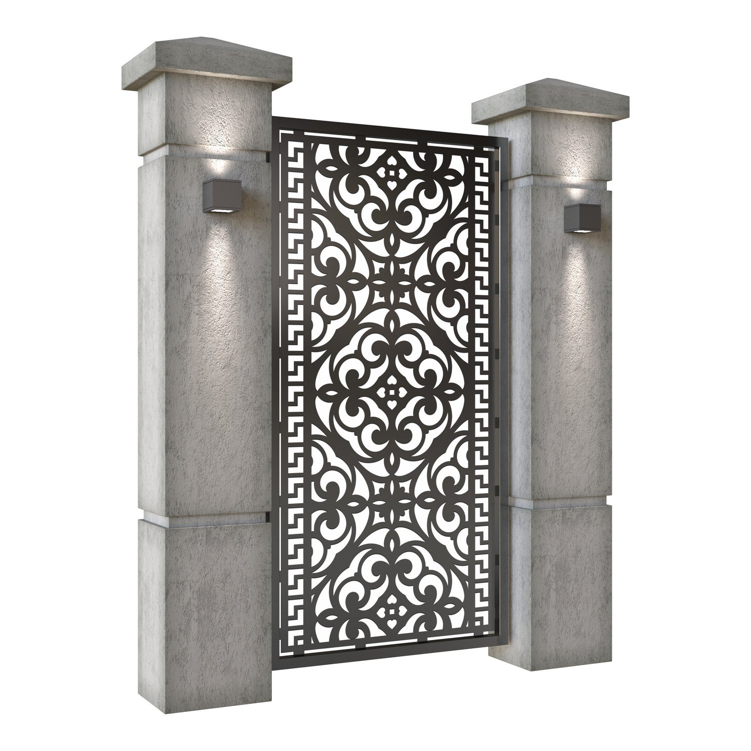 Poarta pietonala din tabla decupata (traforata CNC) cu plasma, model Artesa, SM ATS01, 990 x 1940 mm, Negru - imagine 2