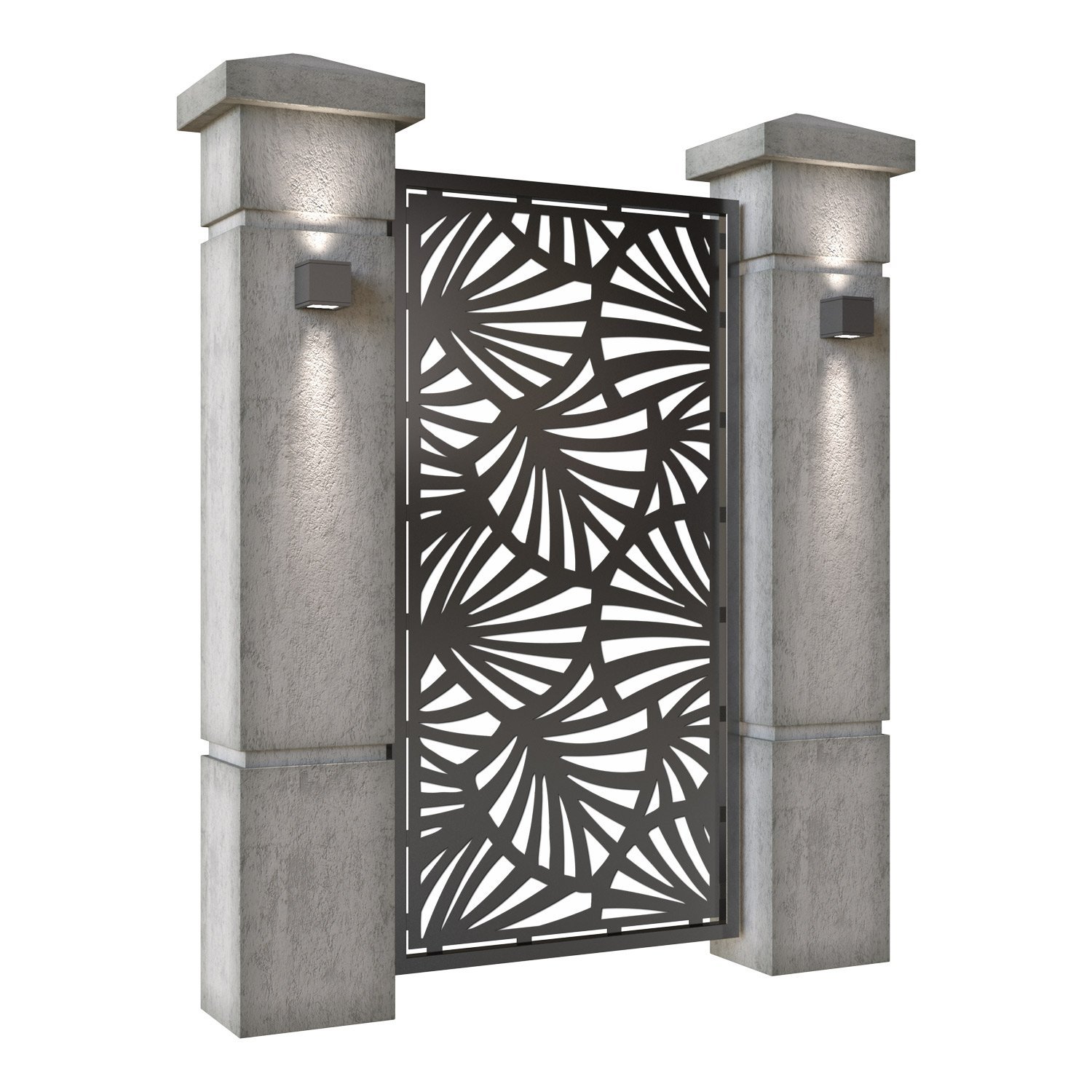 Poarta pietonala din tabla decupata (traforata CNC) cu plasma, model Beijing, SM BEI01, 990 x 1940 mm, Negru - imagine 2