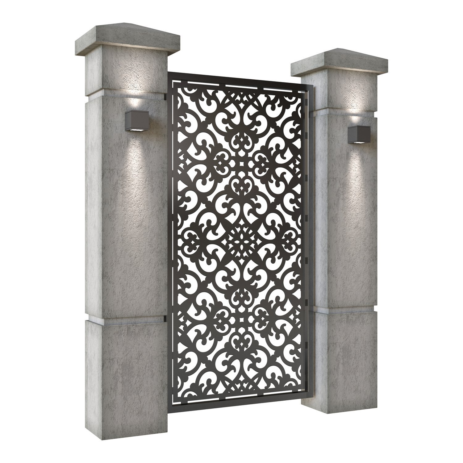 Poarta pietonala din tabla decupata (traforata CNC) cu plasma, model Bella, SM BLA01, 990 x 1940 mm, Negru - imagine 2