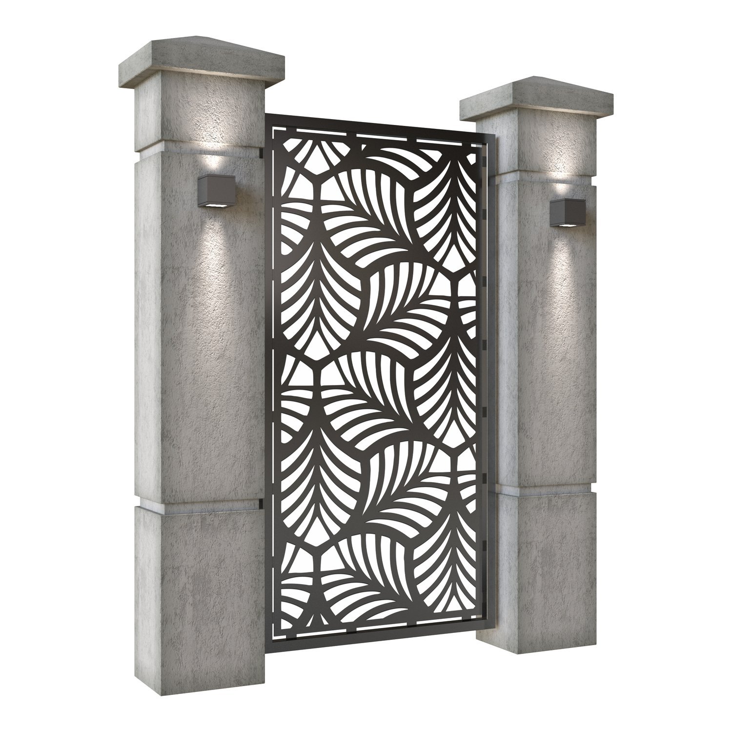 Poarta pietonala din tabla decupata (traforata CNC) cu plasma, model Frida, SM FRD01, 990 x 1940 mm, Negru - imagine 2