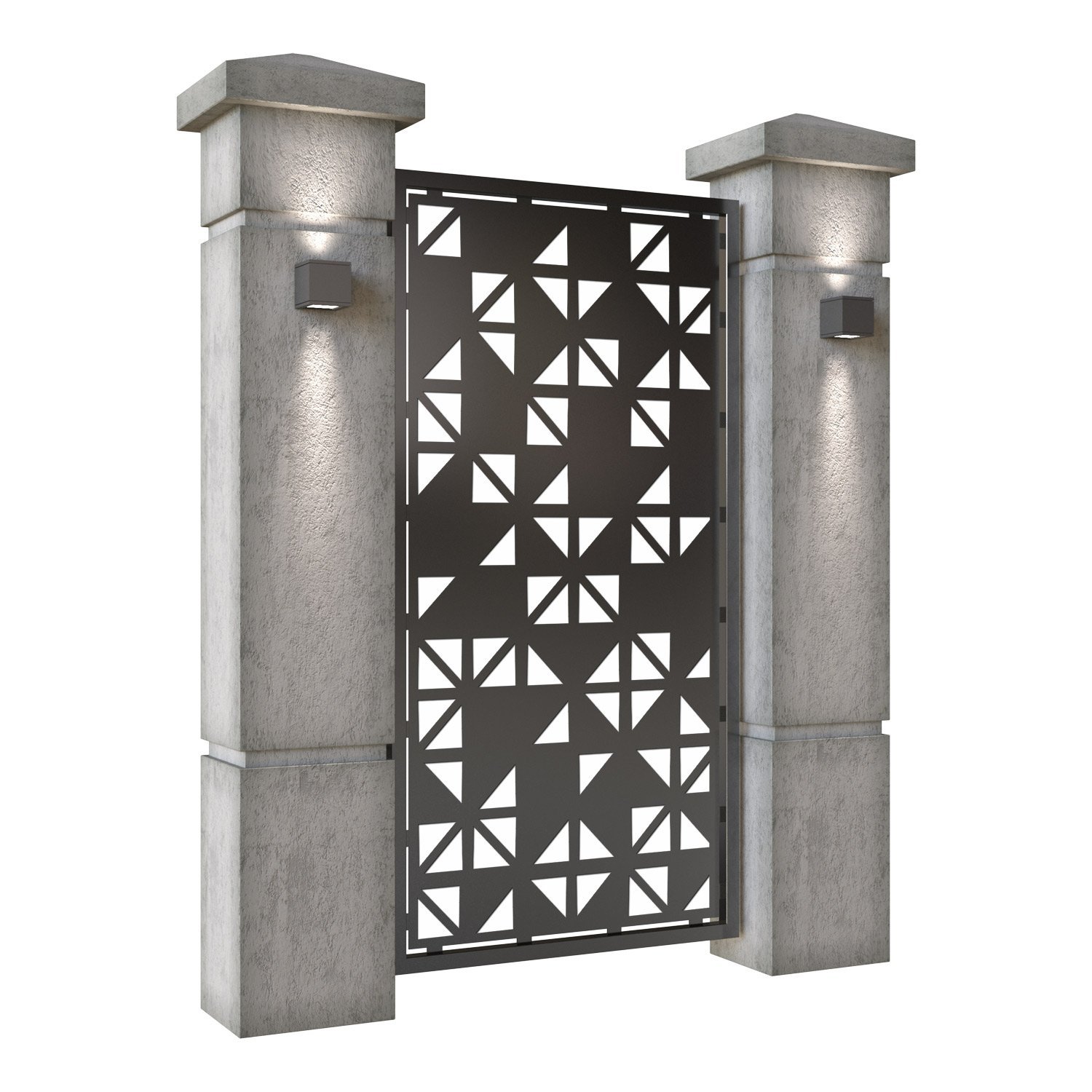 Poarta pietonala din tabla decupata (traforata CNC) cu plasma, model Galaxy, SM GLX01, 990 x 1940 mm, Negru - imagine 2