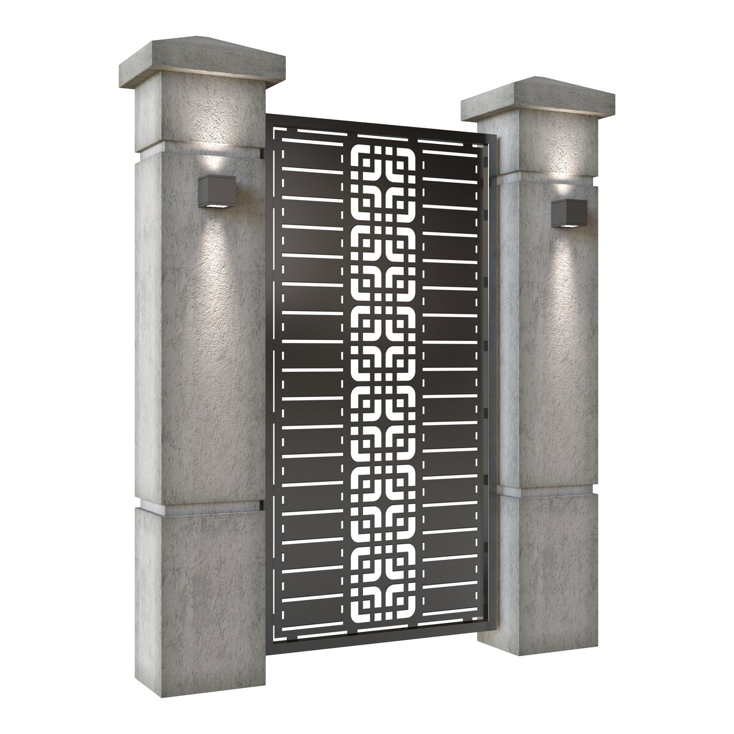 Poarta pietonala din tabla decupata (traforata CNC) cu plasma, model Madrid, SM MDR01, 990 x 1940 mm, Negru - imagine 2