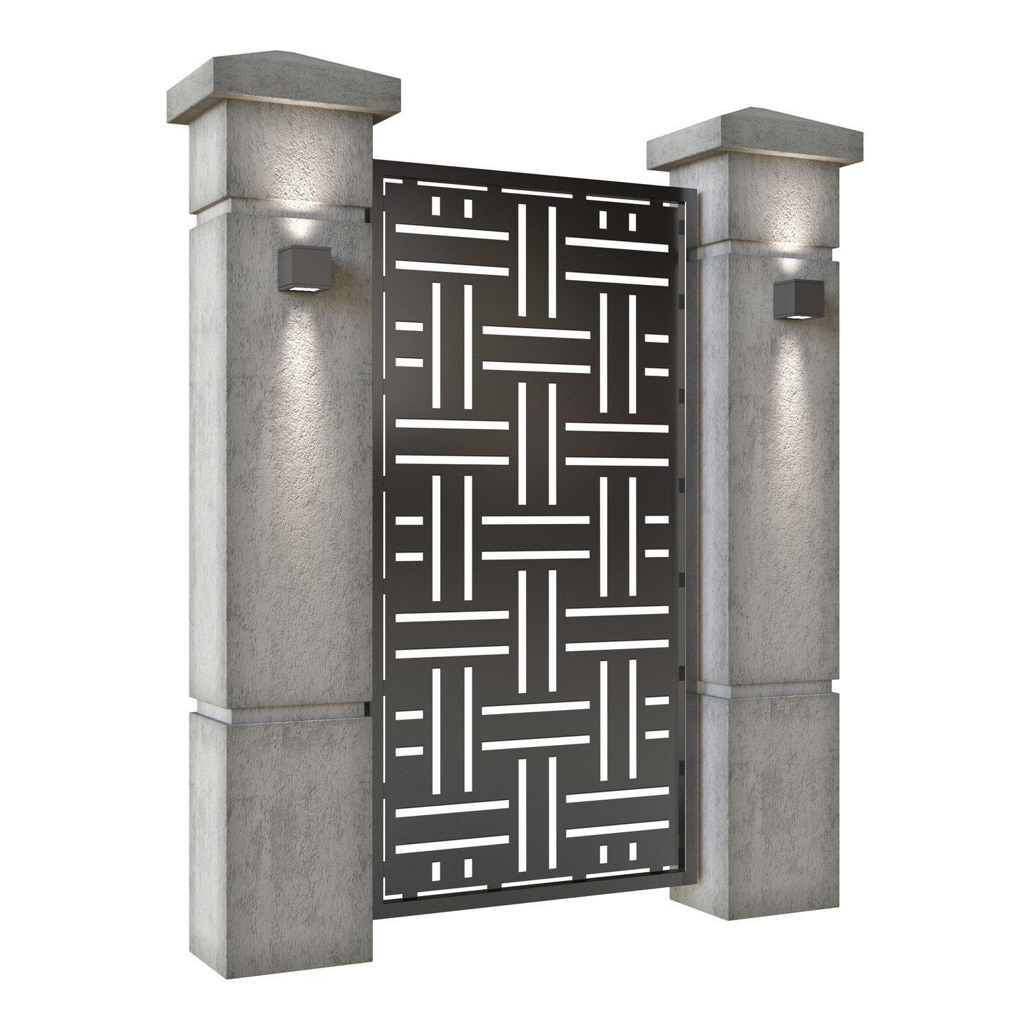 Poarta pietonala din tabla decupata (traforata CNC) cu plasma, model Mykonos, SM MKN01, 990 x 1940 mm, Negru - imagine 2