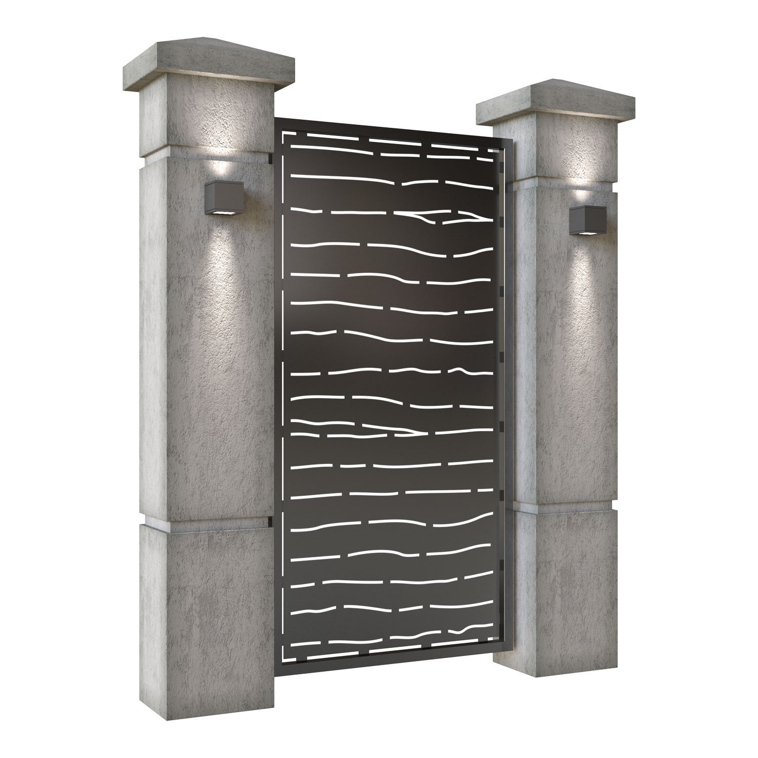 Poarta pietonala din tabla decupata (traforata CNC) cu plasma, model Nairobi, SM NRB01, 990 x 1940 mm, Negru - imagine 2