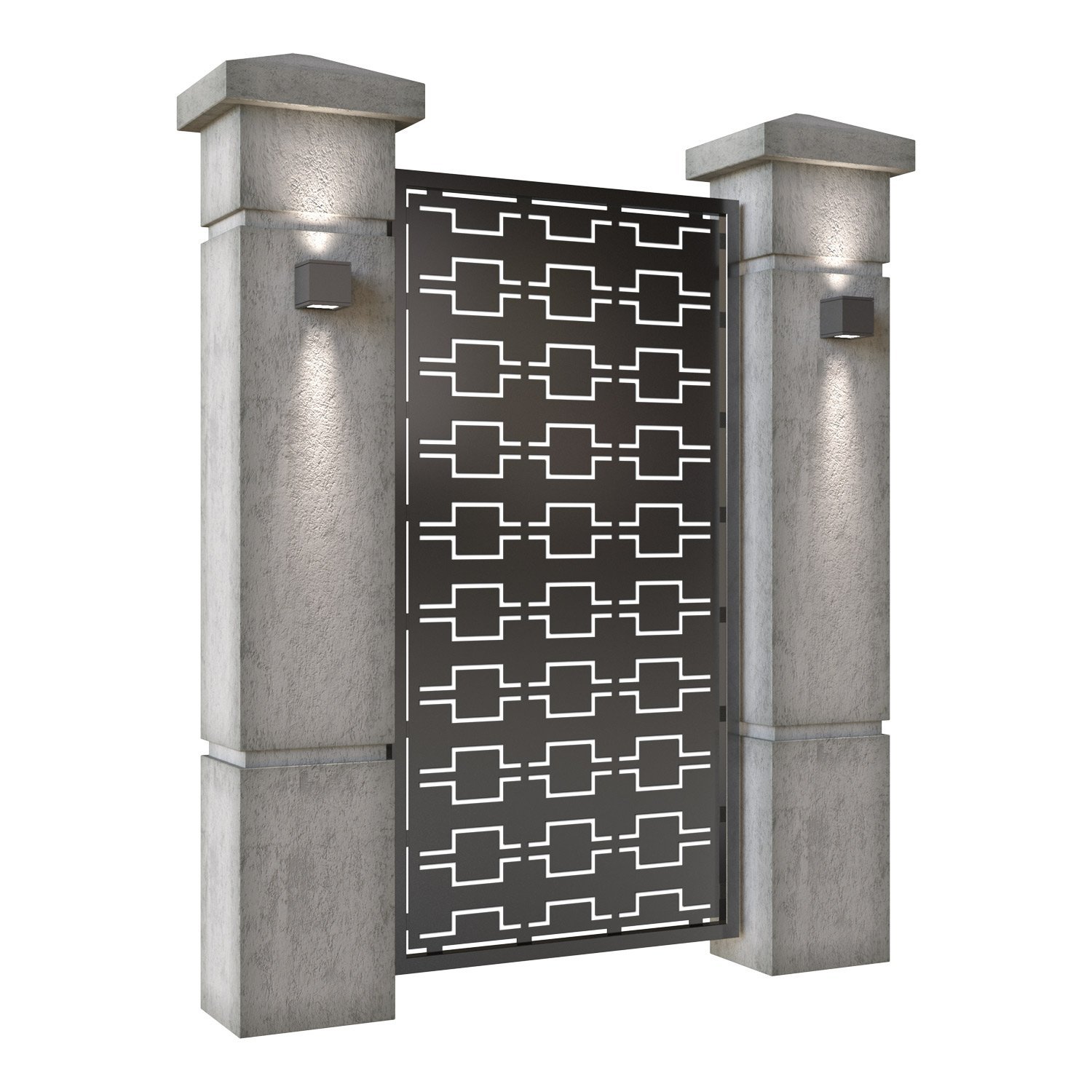 Poarta pietonala din tabla decupata (traforata CNC) cu plasma, model Nova, SM NOVA01, 990 x 1940 mm, Negru - imagine 2