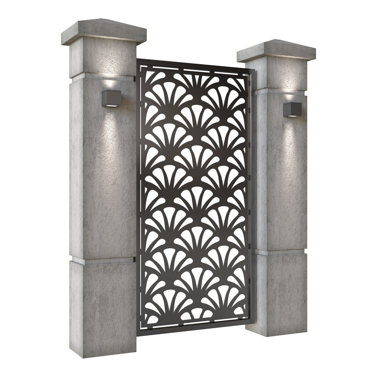 Poarta pietonala din tabla decupata (traforata CNC) cu plasma, model Retro, SM RTR01, 990 x 1940 mm, Negru - imagine 2