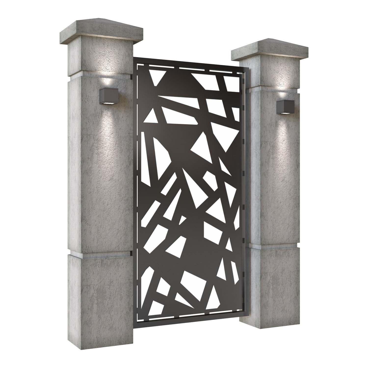 Poarta pietonala din tabla decupata (traforata CNC) cu plasma, model Urban, SM URB01, 990 x 1940 mm, Negru - imagine 2