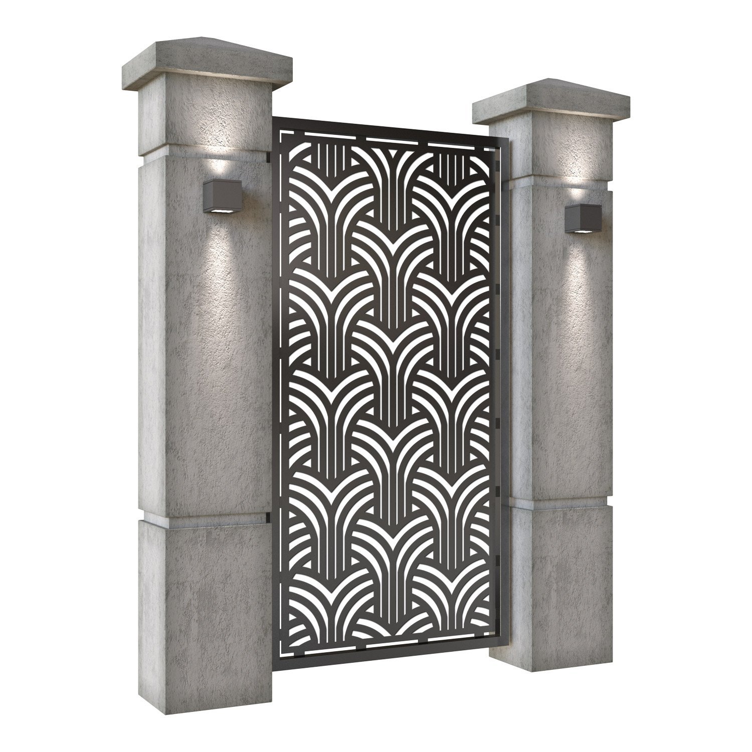 Poarta pietonala din tabla decupata (traforata CNC) cu plasma, model Vintage, SM VTG01, 990 x 1940 mm, Negru - imagine 2