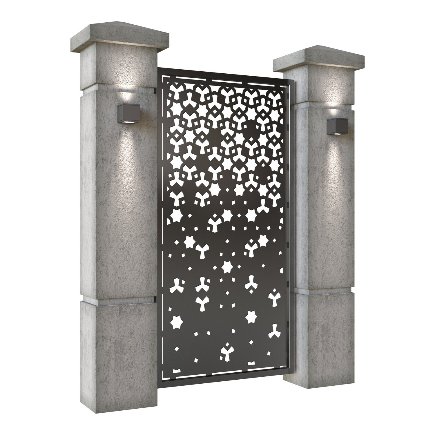 Poarta pietonala din tabla decupata (traforata CNC) cu plasma, model Zara, SM ZRA01, 990 x 1940 mm, Negru - imagine 2