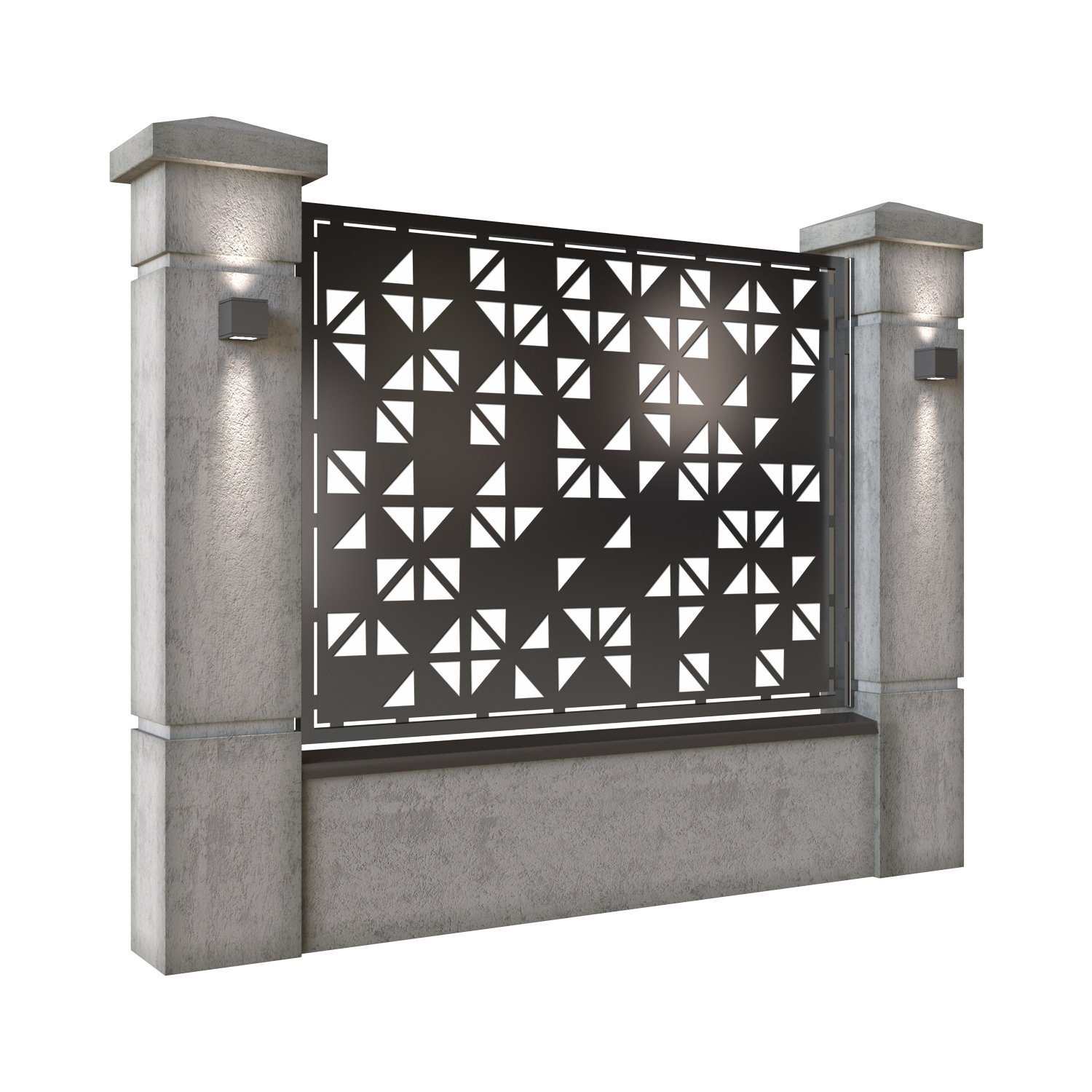 Panou de gard mare din tabla decupata (traforata) CNC cu plasma, model Galaxy, SM GLX03, 1940 x 1500 mm, Negru - imagine 2