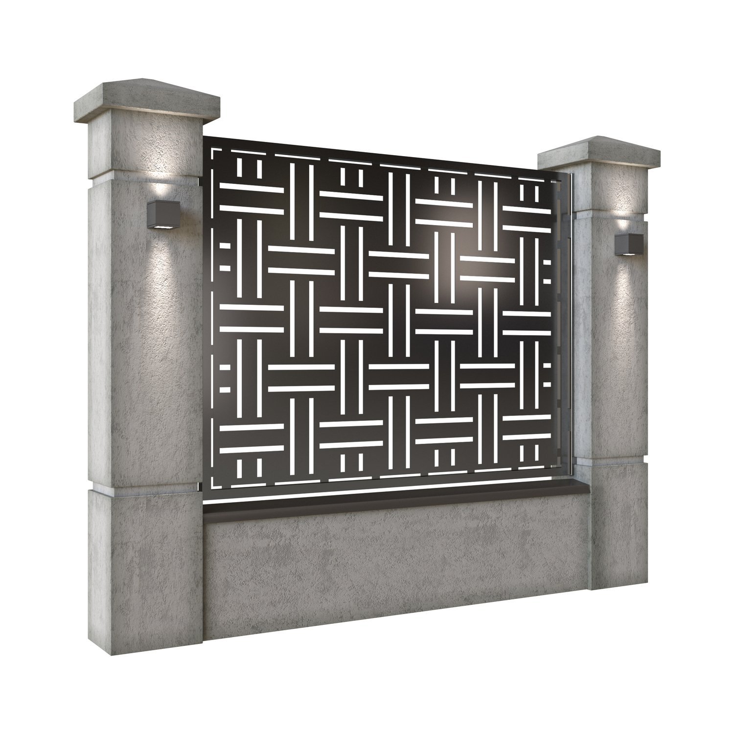 Panou de gard mare din tabla decupata (traforata) CNC cu plasma, model Mykonos, SM MKN03, 1940 x 1500 mm, Negru - imagine 2