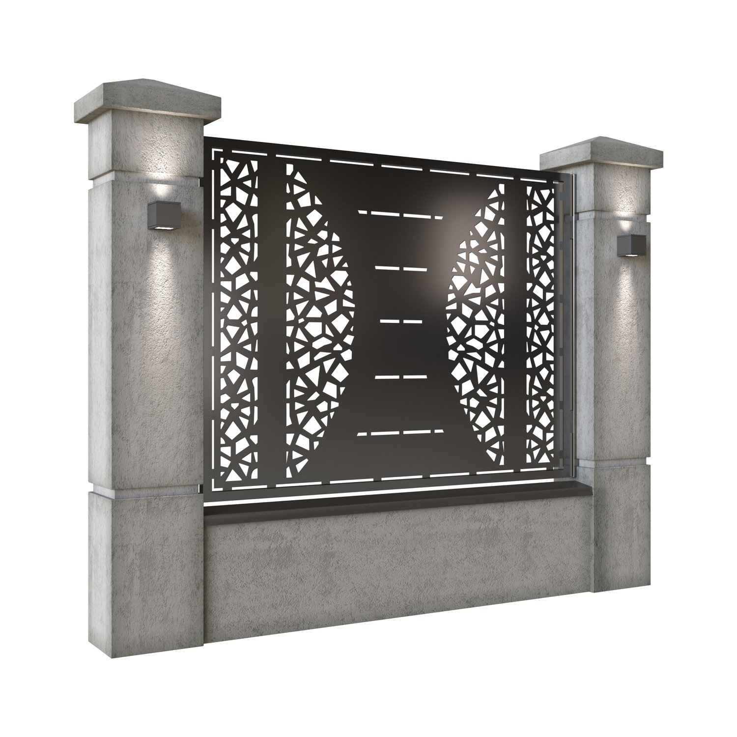 Panou de gard mare din tabla decupata (traforata) CNC cu plasma, model Primo, SM PRM03, 1940 x 1500 mm, Negru - imagine 2