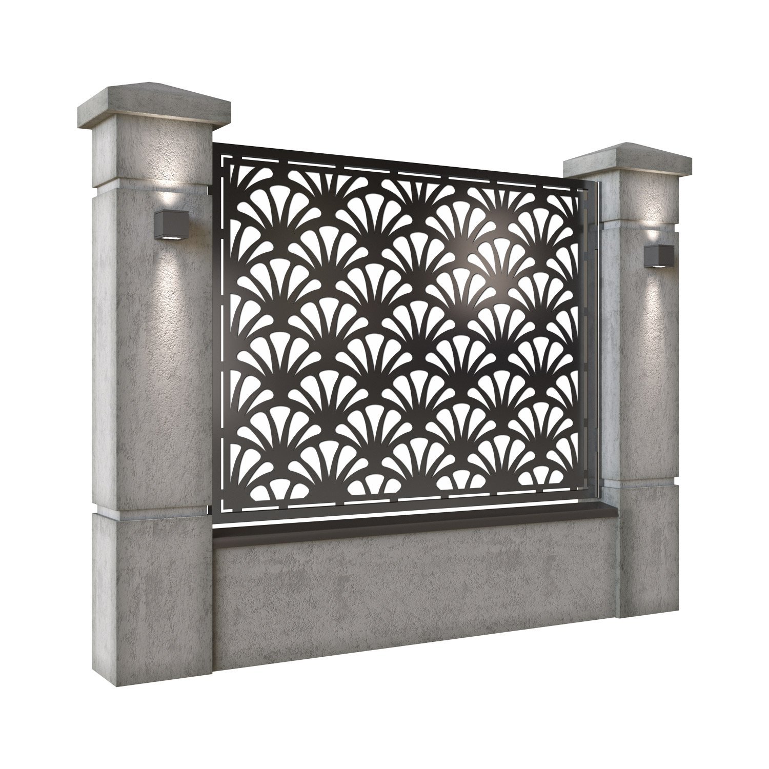 Panou de gard mare din tabla decupata (traforata) CNC cu plasma, model Retro, SM RTR03, 1940 x 1500 mm, Negru - imagine 2